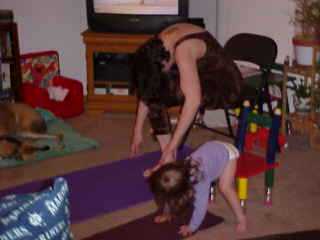 Cressa and Mommy doing Yoga together