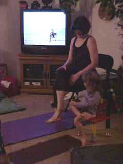 Cressa and Mommy doing Yoga together