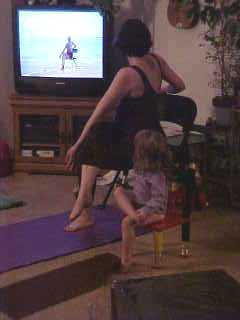 Cressa and Mommy doing Yoga together