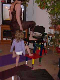 Cressa and Mommy doing Yoga together